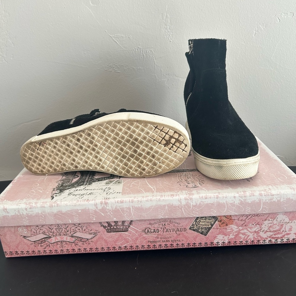 Steve Madden Black Suede Platform Ankle Sneakers - Picture 5 of 5